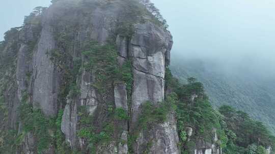 山峰云雾岩石航拍悬崖峭壁石崖特写石峰风光