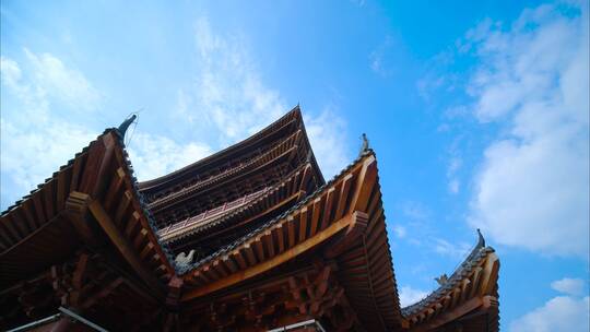 中式传统古建筑屋檐 榫卯结构 飞檐翘角视频素材模板下载