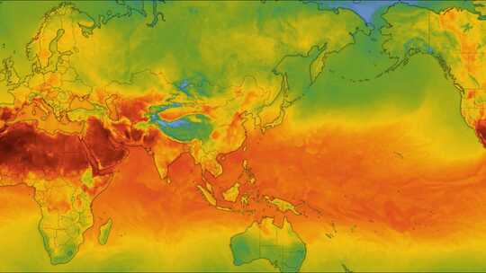 三维全球气候变暖动态图气候变化碳中和