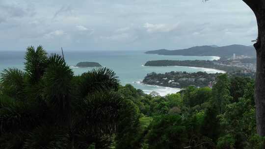 航拍泰国普吉岛卡塔海滩夏季海滨风光