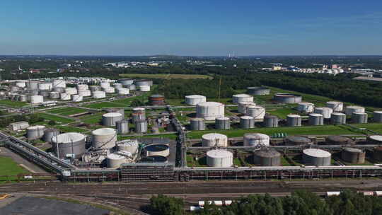 德国盖尔森基兴西部石油天然气公司鸟瞰图。