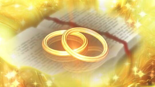 结婚戒指和圣经视频素材模板下载