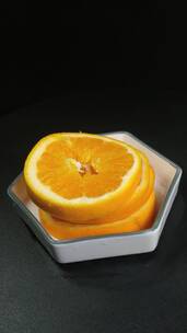 新鲜有机橙子伦晚橙切片