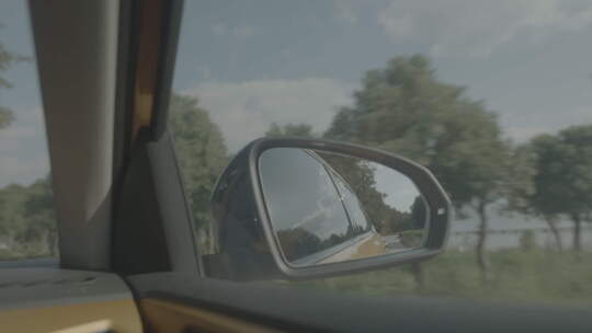 车窗右后视镜风景视频素材模板下载