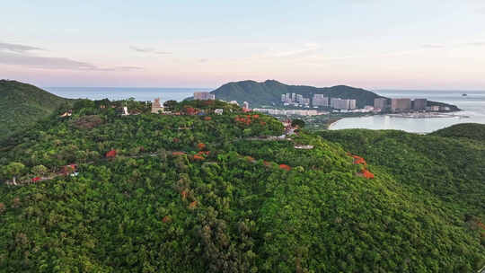 海南三亚鹿回头风景区航拍