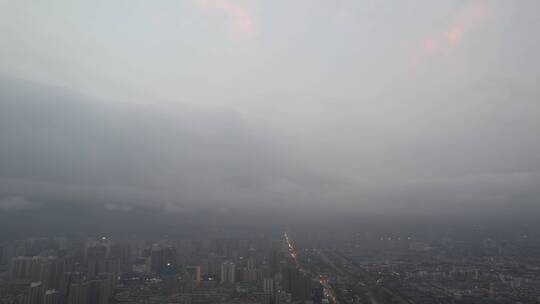 西安雨后航拍穿云素材