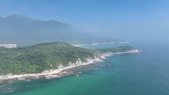 航拍深圳东西涌天文台海岸线云海景观4K