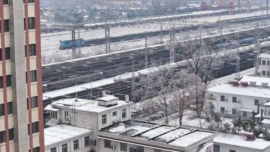 武汉铁路武东车务段【雪景】视频素材模板下载