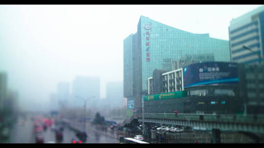 北京中关村标志铭牌雪景 大雪纷飞 合集视频素材模板下载