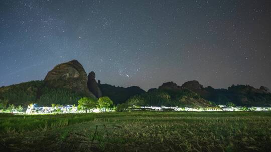 8K桂林丹霞地貌星空星轨延时