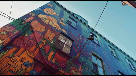 涂鸦墙 街头文化 嘻哈文化 创意园区涂鸦墙视频素材模板下载
