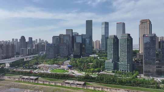 重庆江北嘴中央商务区江北城航拍