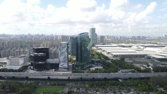 上海新国际博览中心4K航拍