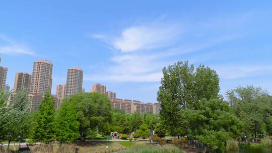 枣庄市中心城市公园及周边的建筑