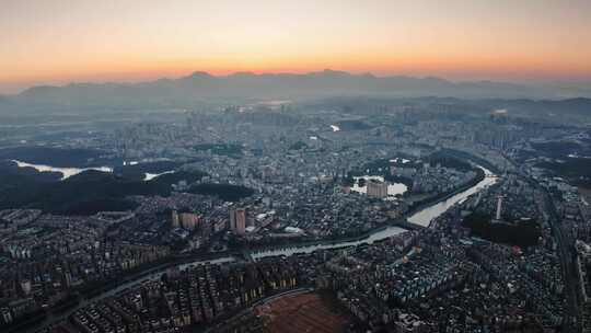 江门台山日出城市大景