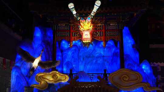 中国传统的龙灯装饰，龙形灯笼，龙抬头