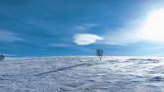 唯美雪原美景 水墨丹青画卷