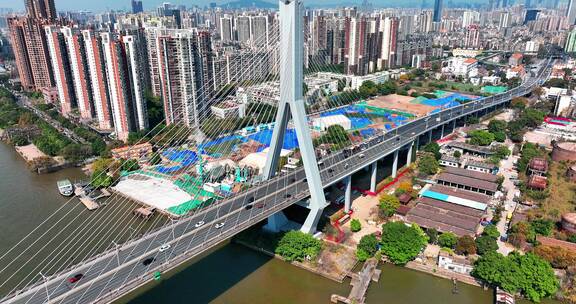航拍广州鹤洞大桥2022年最新航拍