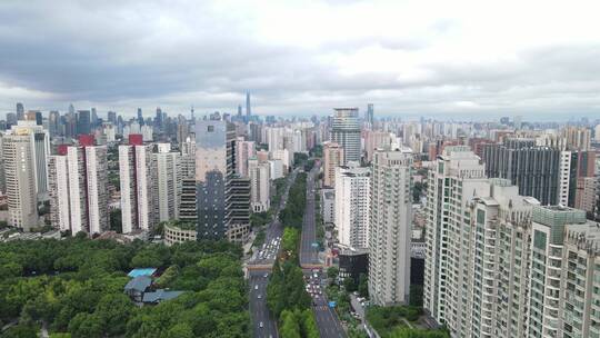 上海徐家汇地标建筑全景4K航拍