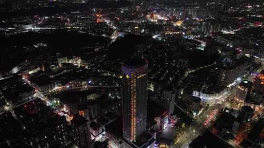 东莞虎门夜景航拍虎门镇夜景城市建筑风光