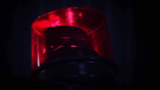 消防车顶部闪烁的红灯视频素材模板下载