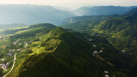 4k航拍山村晚霞延时视频素材模板下载