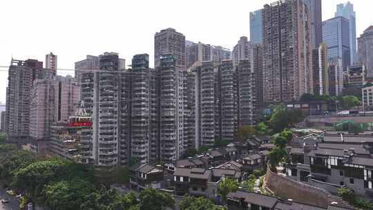 重庆索道长江索道航拍4K