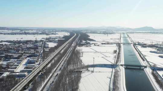 航拍雪景 唯美冬日空镜 立冬 冬至节气