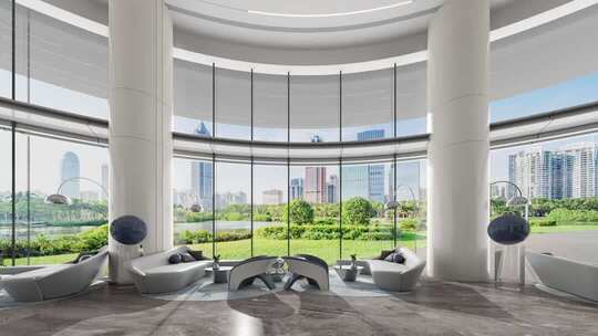 现代写字楼休息区空镜合集