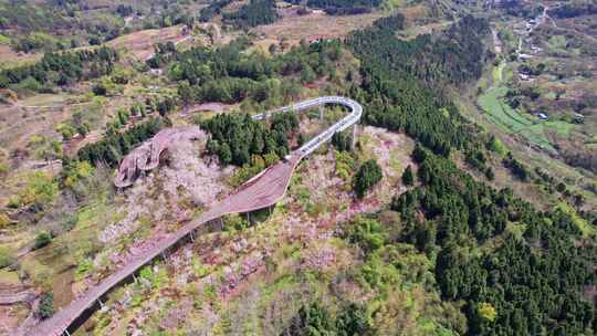 成都龙泉山城市森林公园丹景台丹景阁航拍