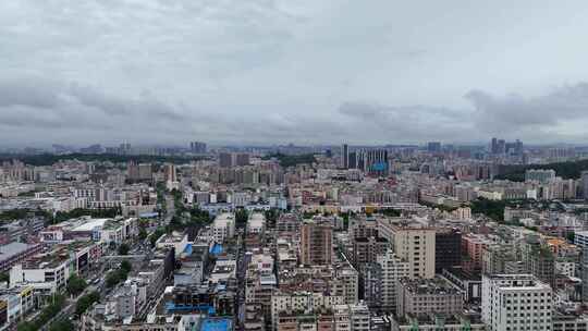 广东深圳城市风光龙华区城市建设航拍