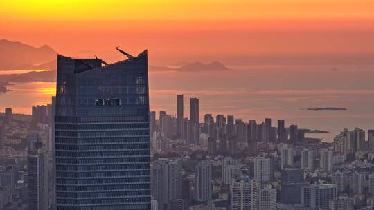 青岛海天中心浮山湾香港中路繁华建筑城市