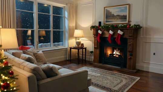 装饰温馨的圣诞家居客厅