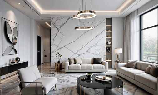 现代简约风格客厅室内场景