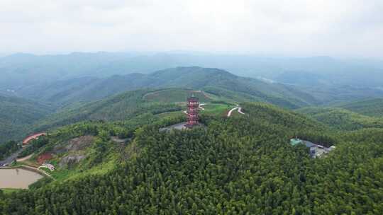 湖南省耒阳市蔡伦竹海风景区航拍