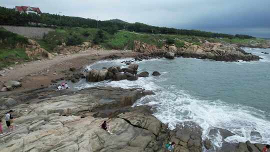 青岛海景航拍连三岛