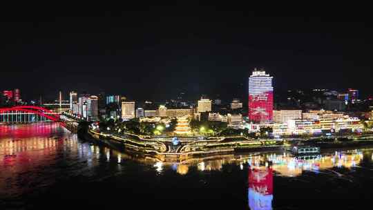 四川宜宾合江门广场夜景