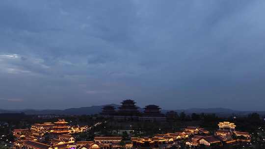 绵阳梓潼七曲山古韵建筑夜景