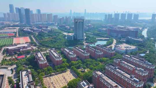 江西南昌航空大学前湖校区校园航拍风景风光