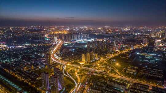 天津最复杂的立交桥中石油桥延时摄影