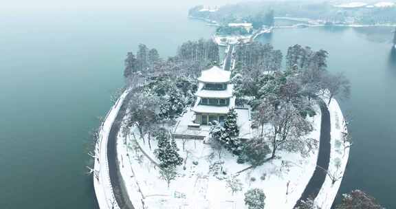 武汉东湖风景区雪景风光