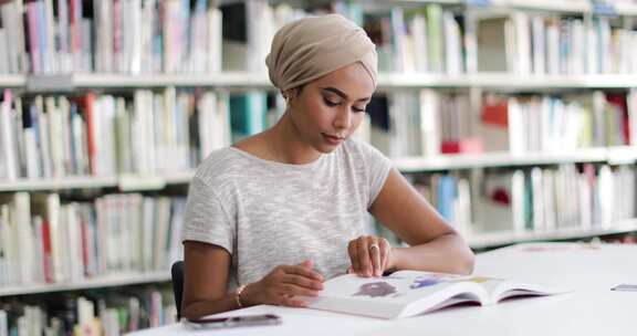 穆斯林，头巾，头巾，图书馆