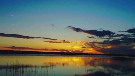青海湖的日落