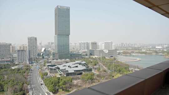 上海嘉定区嘉定新城三件套商务建筑空镜
