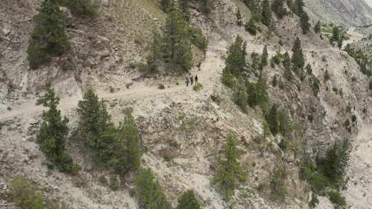 徒步旅行者，巴基斯坦，斜坡，山