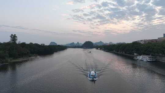 桂林漓江河流航拍