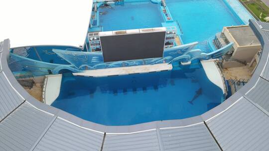 上海海昌海洋公园动物海洋馆游乐园4K航拍视频素材模板下载