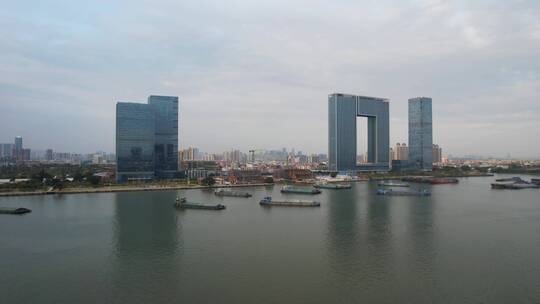 2022广州之窗城市珠江新城航拍洛溪视频素材模板下载