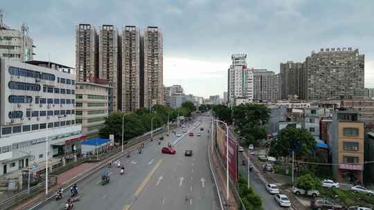 广西贵港城市建设贵港中山路航拍