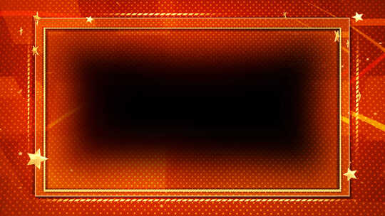 红色党政视频框 粒子相框 金色边框视频素材模板下载